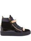 Giuseppe Zanotti Coby High-top Velvet Trainers In Schwarz