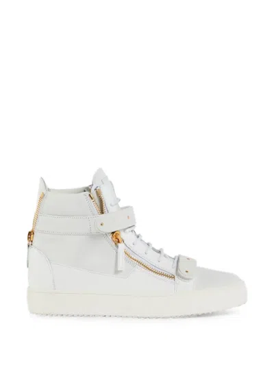 Giuseppe Zanotti Coby Patent Leather Sneakers In White