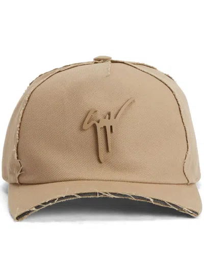 Giuseppe Zanotti Cohen Frayed-detail Cap In Neutrals