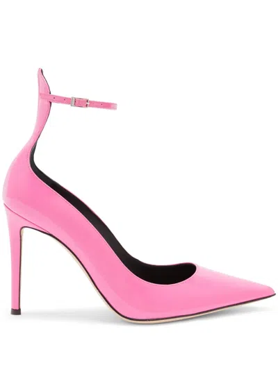 Giuseppe Zanotti Patent Leather Mini Pumps With Adjustable Heel 10.5cm In Pink