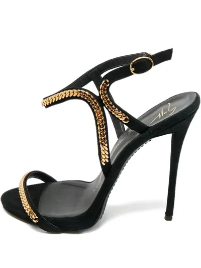 Pre-owned Giuseppe Zanotti Coline Chain-embellishment Heeled Sandals In Black