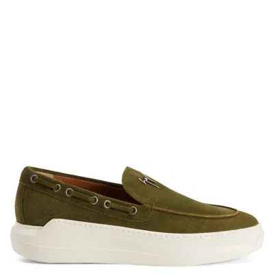 Giuseppe Zanotti Conley Suede Derby Shoes In Green