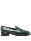 Giuseppe Zanotti Crocodile-effect Leather Loafers In Green