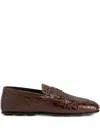 Giuseppe Zanotti Crocodile-embossed Loafers In Brown