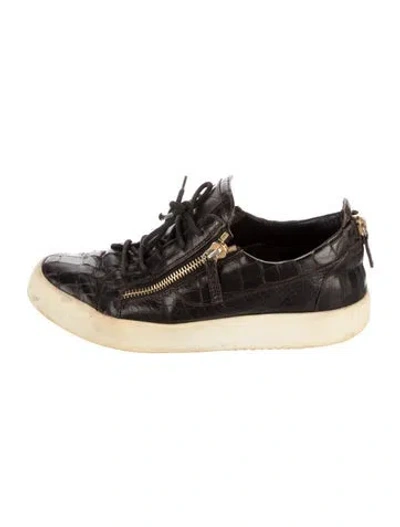 Pre-owned Giuseppe Zanotti Crocodile Sneakers In Brown