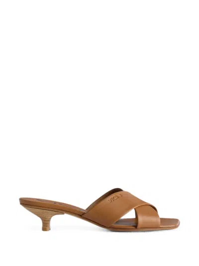 Giuseppe Zanotti Crossover-strap Square-toe Sandals In Brown