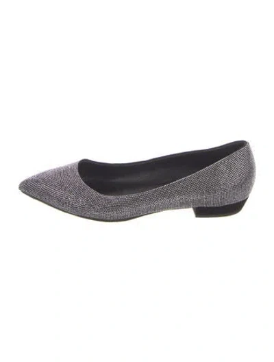 Pre-owned Giuseppe Zanotti Crystal Crystal Embellishments Flats In Blue