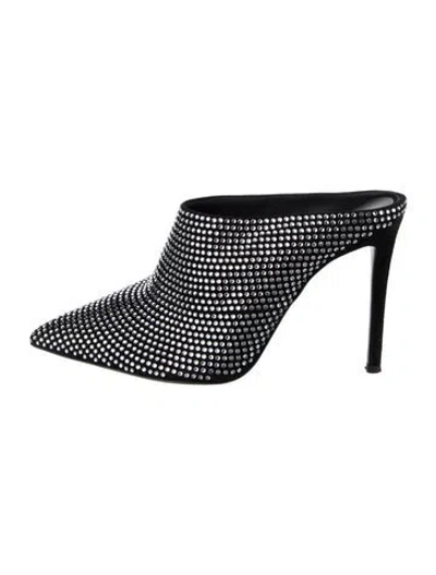 Pre-owned Giuseppe Zanotti Crystal Crystal Embellishments Mules In Black