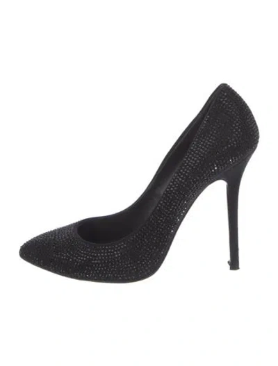 Pre-owned Giuseppe Zanotti Crystal Crystal Embellishments Pumps In Black