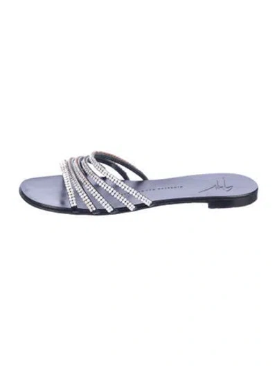 Pre-owned Giuseppe Zanotti Crystal Crystal Embellishments Sandals In Blue