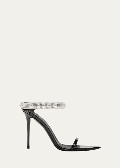 Giuseppe Zanotti Crystal Cuff Stiletto Sandals In Nero