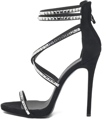 Pre-owned Giuseppe Zanotti Crystal-embellished Ankle-straps Sandals In Black