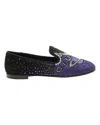 Giuseppe Zanotti Crystal Embellished Uranus Smoking Slippers In Black Suede In Black
