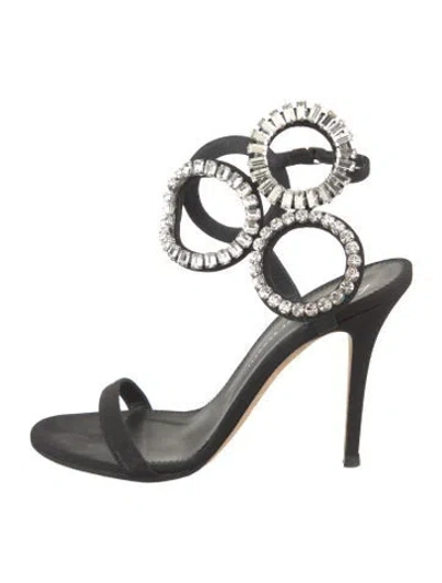 Pre-owned Giuseppe Zanotti Crystal Embellishments Sandals In Black