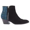 Giuseppe Zanotti Crystal Encrusted Heel Booties In Black
