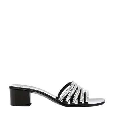 Giuseppe Zanotti Crystal Inlaid High-heeled Sandals In Black