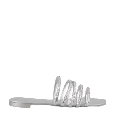 Giuseppe Zanotti Crystal Inlaid Multi-strap Sandals In Gray