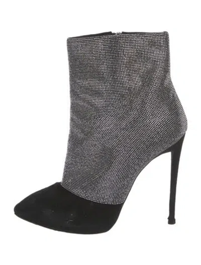 Pre-owned Giuseppe Zanotti Crystal Patterned Boots In Black