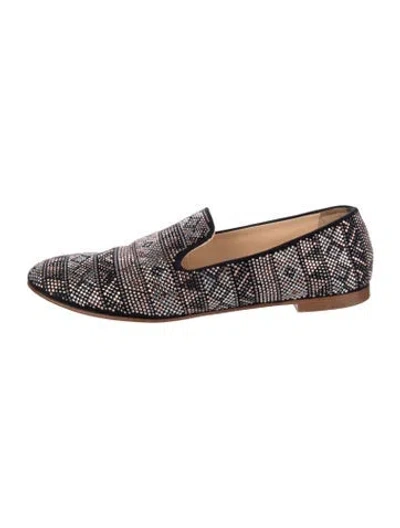 Pre-owned Giuseppe Zanotti Crystal Patterned Loafers In Multi