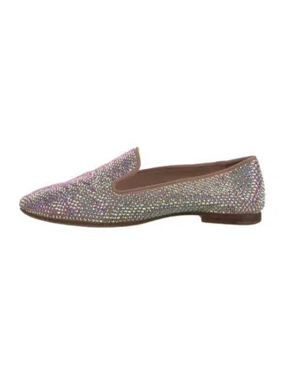 Pre-owned Giuseppe Zanotti Crystal Patterned Loafers In Neutrals