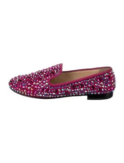 Pre-owned Giuseppe Zanotti Crystal Patterned Loafers In Pink