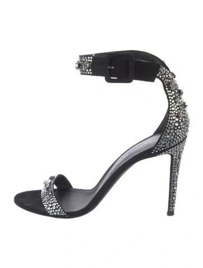 Pre-owned Giuseppe Zanotti Crystal Patterned Sandals In Black