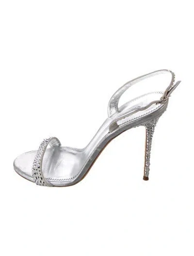 Pre-owned Giuseppe Zanotti Crystal Sandals In Silver