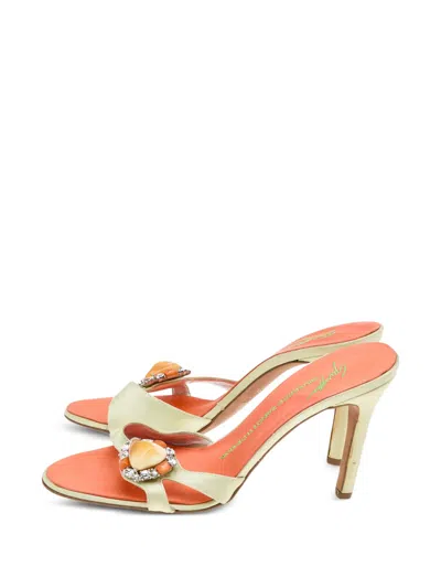 Pre-owned Giuseppe Zanotti Crystal-embellished Sandals In Yellow