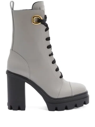 Giuseppe Zanotti Cubalibre 110mm Lace-up Ankle Boots In Gray