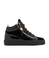 Giuseppe Zanotti Dark Blue High-top Board Shoes In Black