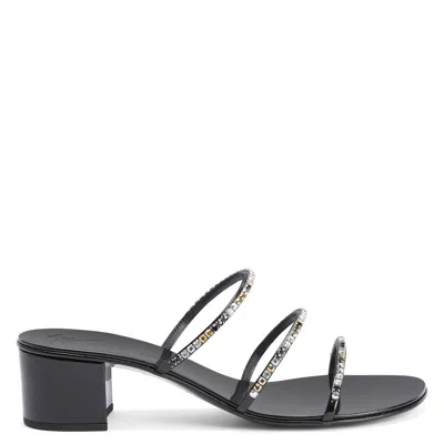 Giuseppe Zanotti Dark Colorful 40 Sandal In Black