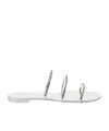 Giuseppe Zanotti Dark Colorful Crystal-embellished Slides In White