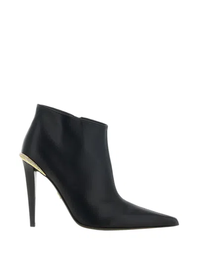 Giuseppe Zanotti Leather Crystal Embellished Ankle Boots In Black