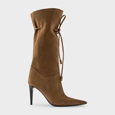 Giuseppe Zanotti Brown Midi-90 Suede Boots In Multi