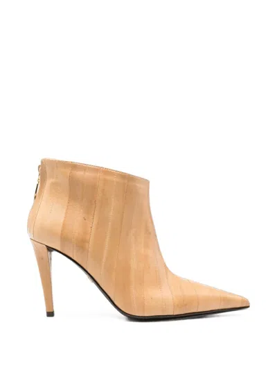 Giuseppe Zanotti Desire Pointed-toe Panelled Ankle Boots In Neutral