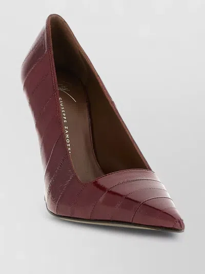 Giuseppe Zanotti Desire Pumps Crocodile Texture Pointed Toe Stiletto In Red
