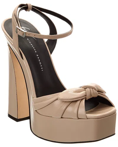 Giuseppe Zanotti Gabriiela Leather Platform Sandals In Brown