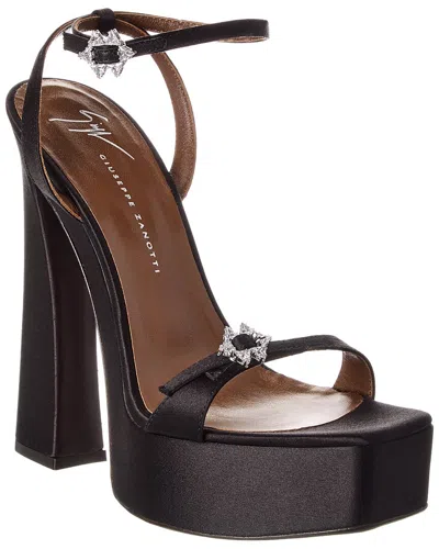 Giuseppe Zanotti Destino 100 Satin Platform Sandal In Brown