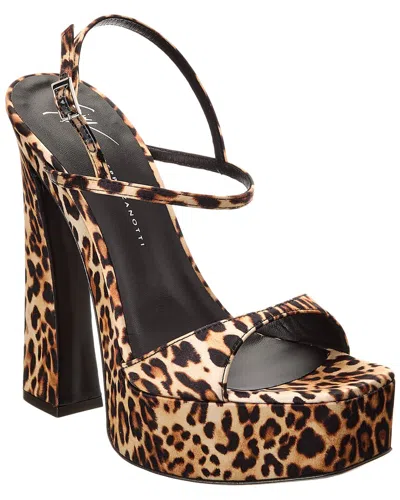 Giuseppe Zanotti Destino 100 Satin Platform Sandal In Brown