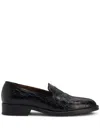 Giuseppe Zanotti Dories Croc-effect Leather Loafers In Black