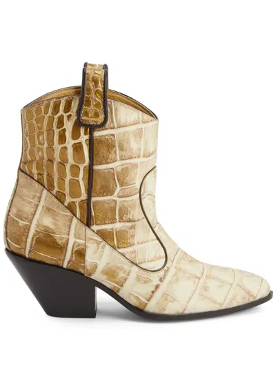 Giuseppe Zanotti Elna 55mm Leather Boots In Neutrals