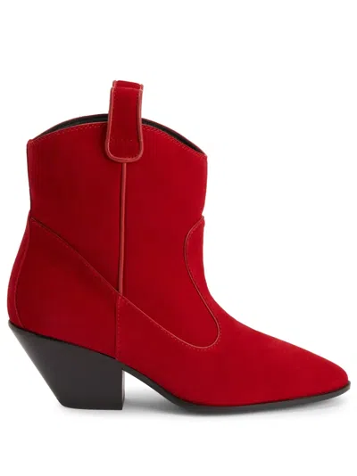 Giuseppe Zanotti Elna 55mm Velvet Boots In Red