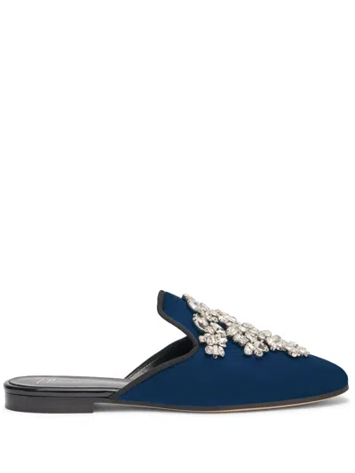 GIUSEPPE ZANOTTI ELSA CRYSTAL VELVET MULES