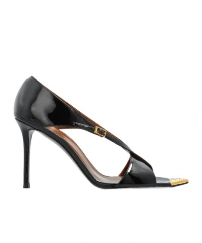 Giuseppe Zanotti 90mm Intrigo Patent-leather Cross-strap Heeled Sandals In Black