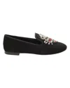 Giuseppe Zanotti Embellished Scorpion Loafers In Black Suede In Black
