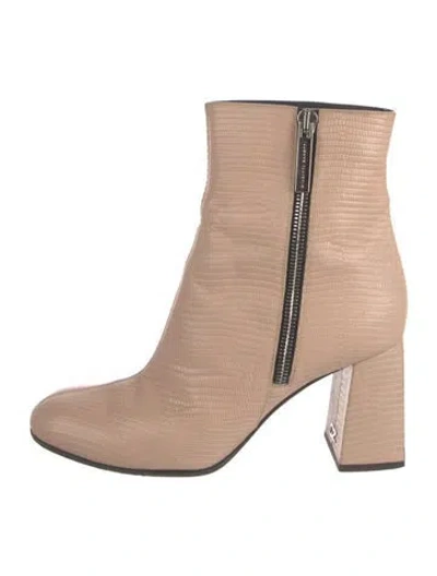 Pre-owned Giuseppe Zanotti Embossed Leather Animal Print Boots In Pink
