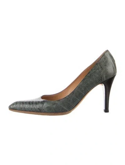 Pre-owned Giuseppe Zanotti Embossed Leather Animal Print Pumps In Blue