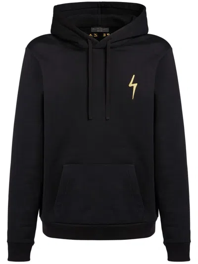 Giuseppe Zanotti Embroidered Logo Drawstring Hoodie In Schwarz