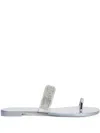 Giuseppe Zanotti Erwan Gem-detail Flat Sandals In Silver