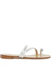 Giuseppe Zanotti Febe Crystal-embellished Leather Sandals In Silver